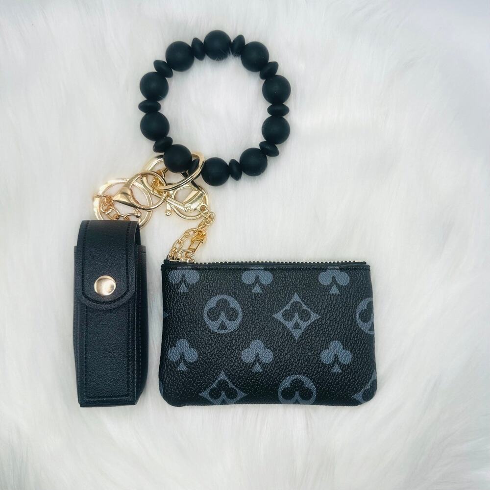 Card Coin purse Wristlet Bracelet and lip balm/ lipstick holder